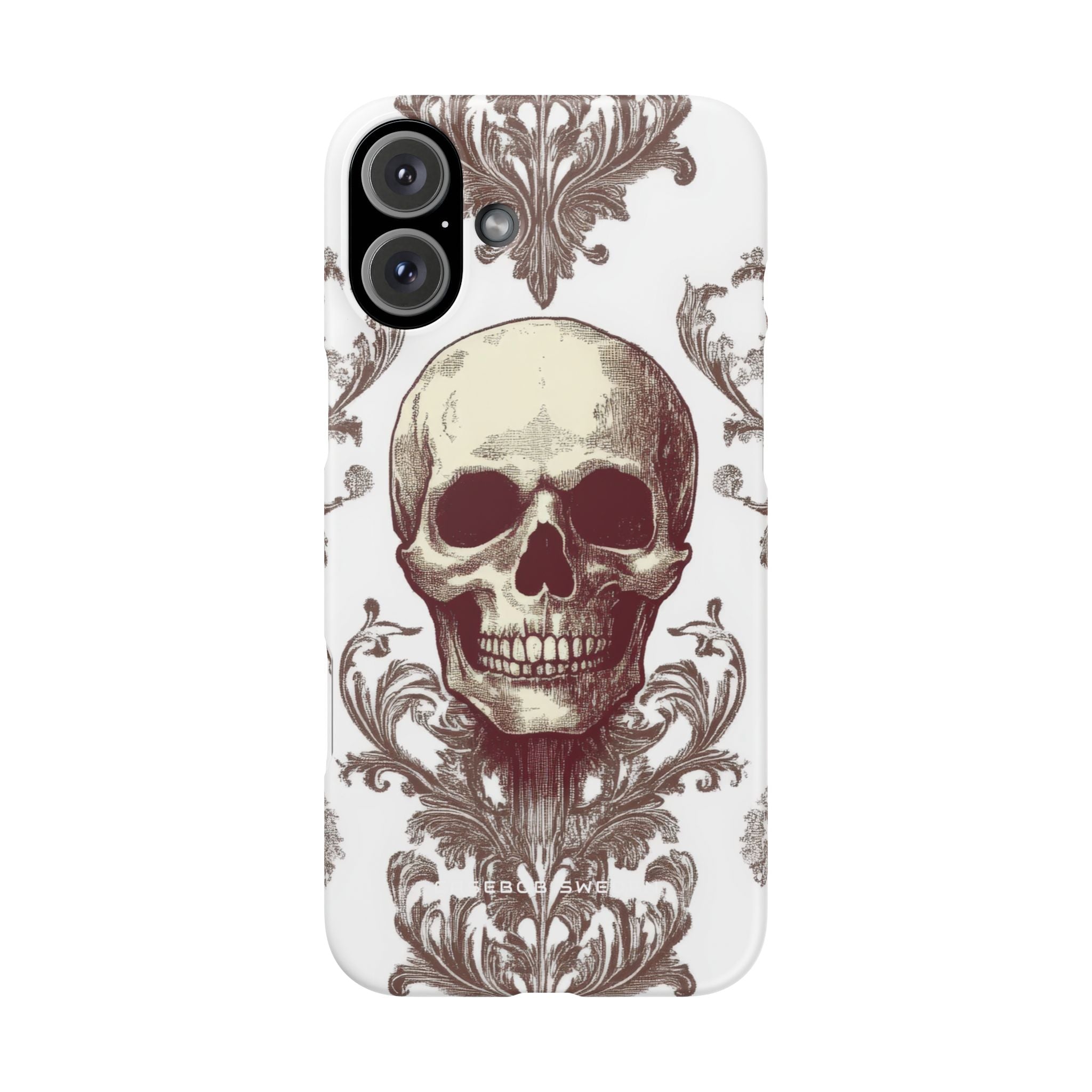 Gothic Skulls and Ornate Foliage iPhone 16 - Slim Phone Case