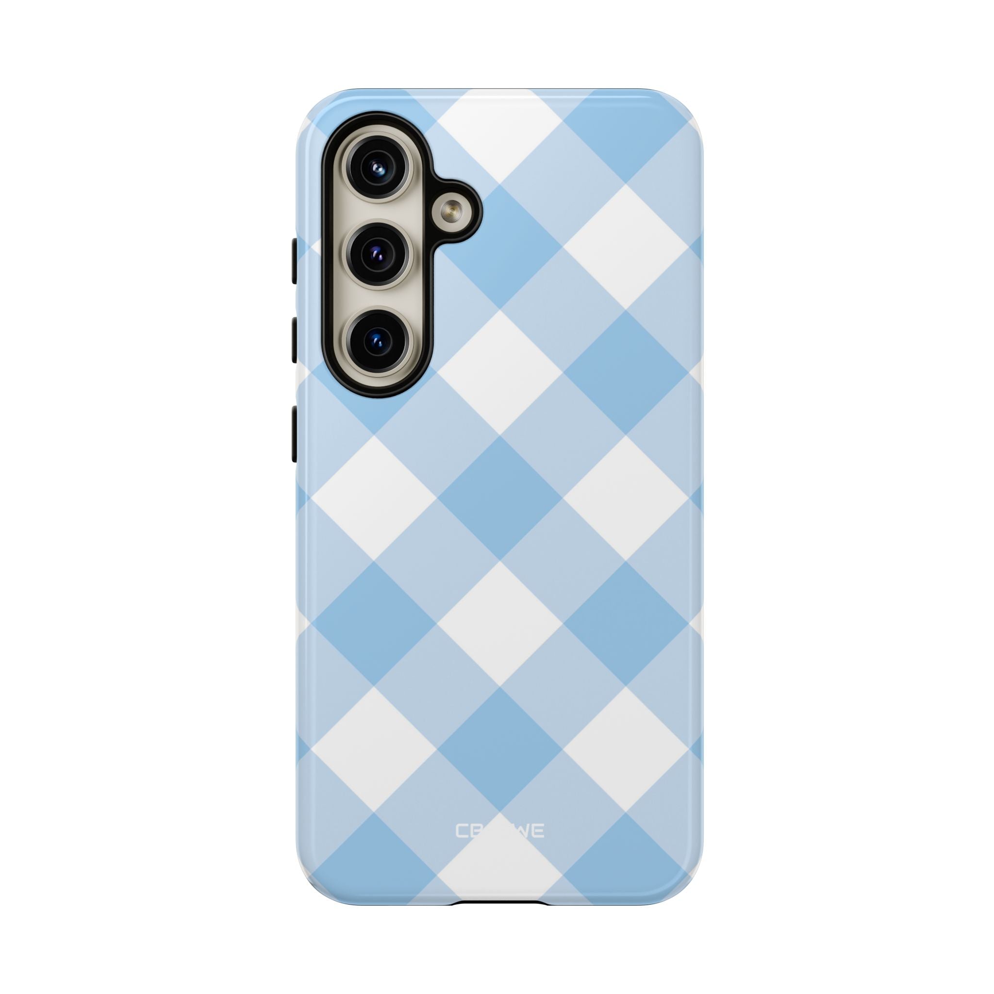 Soft Blue Gingham Elegance - Samsung Case