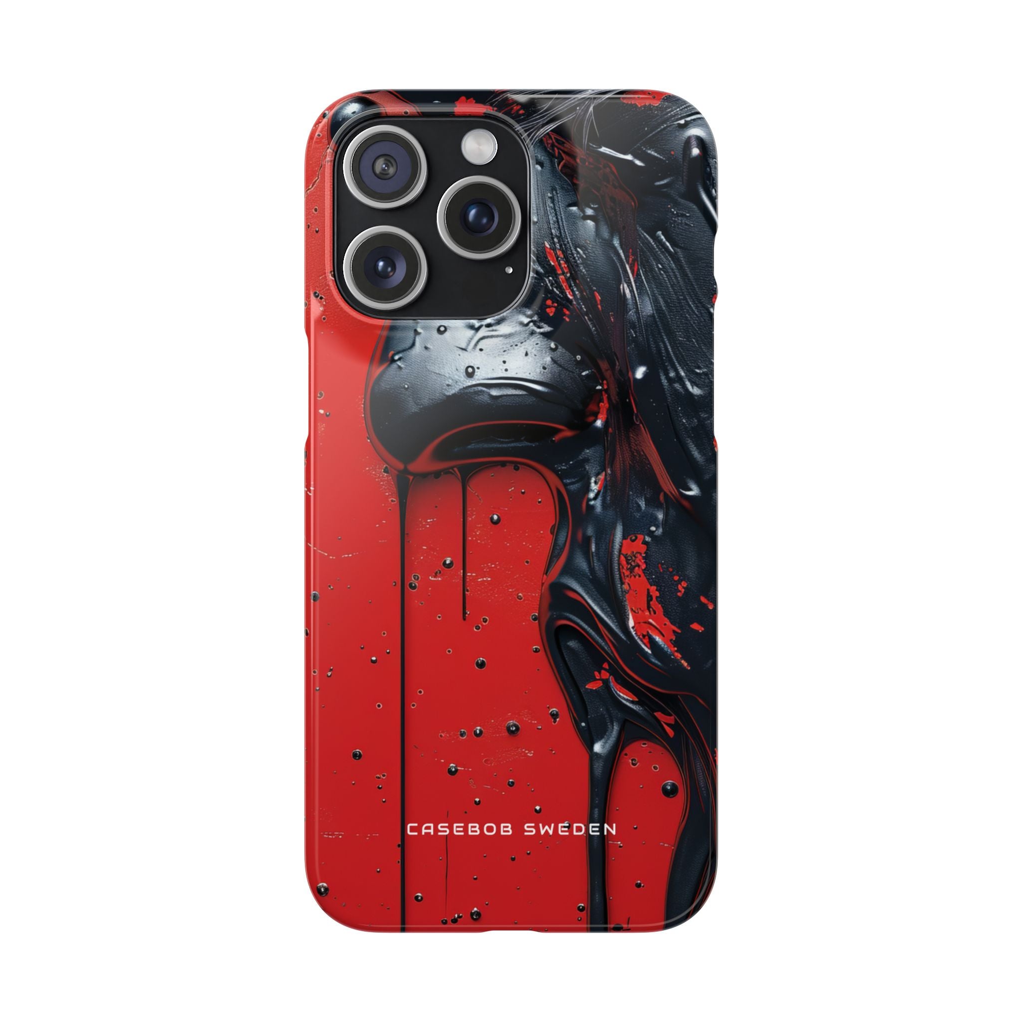 Textured Crimson Bloom iPhone 15 - Slim Phone Case