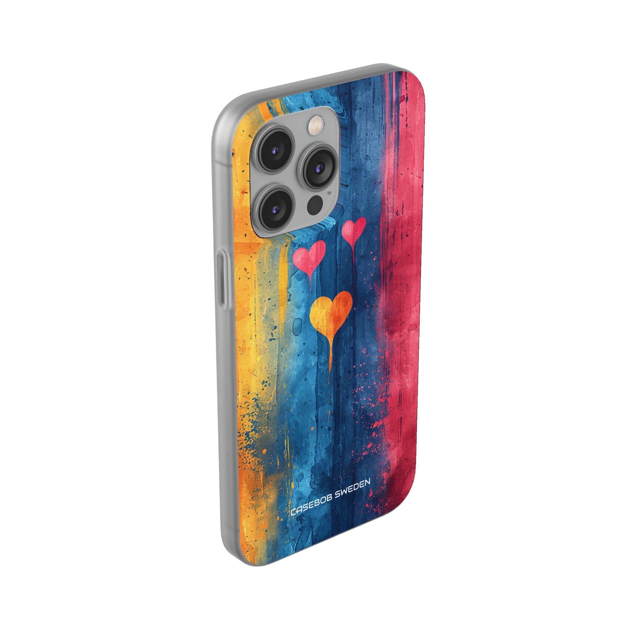 Hearts Watercolor Art - Flexi iPhone 14 Phone Case