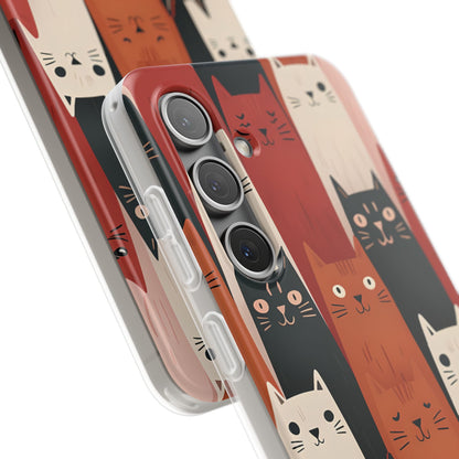 Elongated Cats Black Samsung S24 Case - Soft