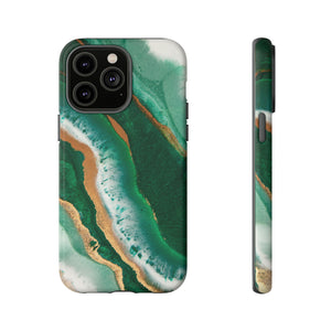 Green & Gold Epoxy - Protective Phone Case