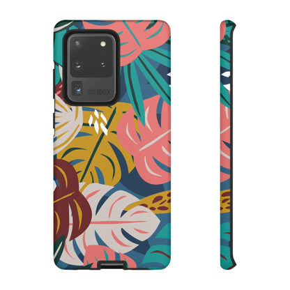 Tropical Leaf Mono - Protective Phone Case