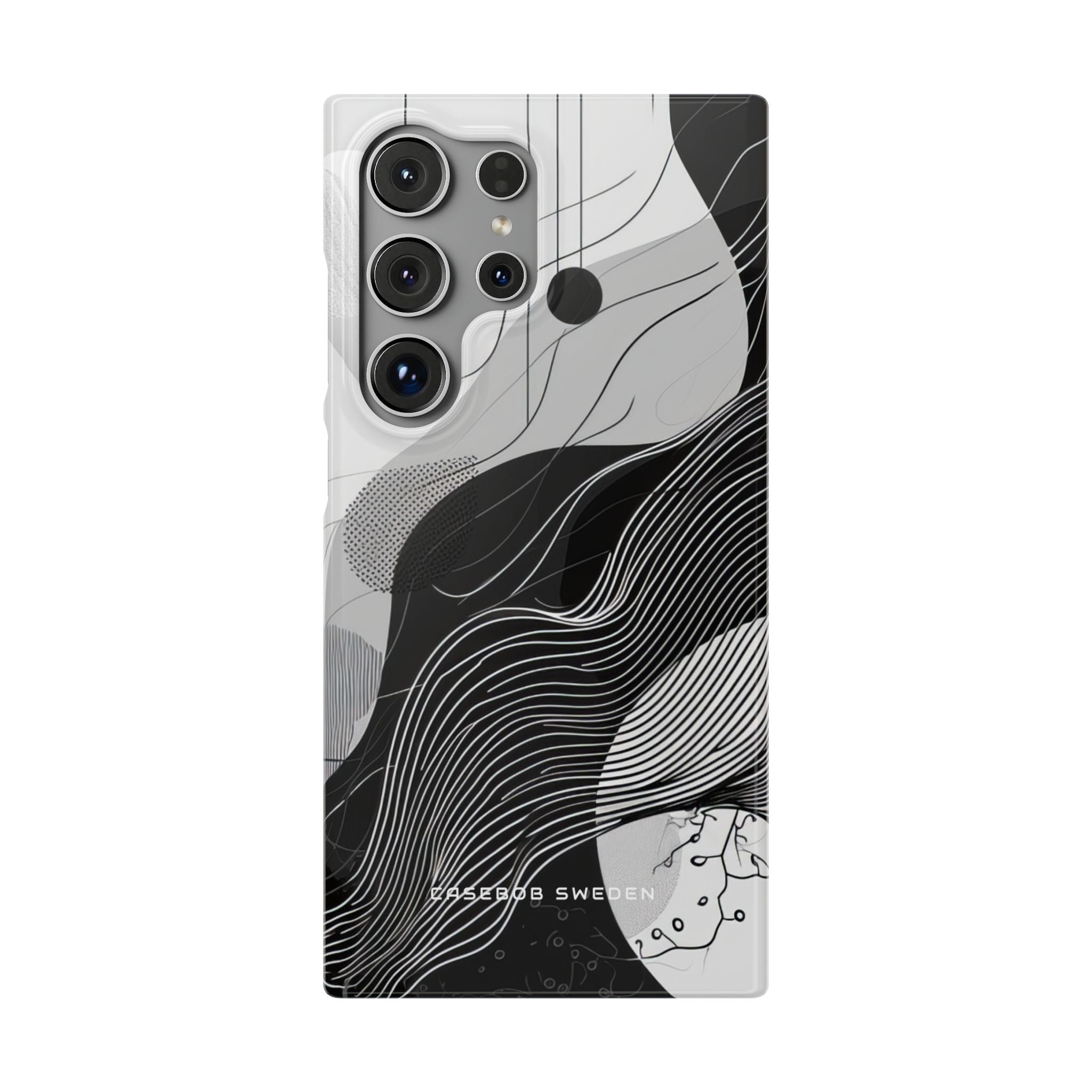 Fluid Rhythms: Monochrome Line Flow Samsung S24 - Slim Phone Case