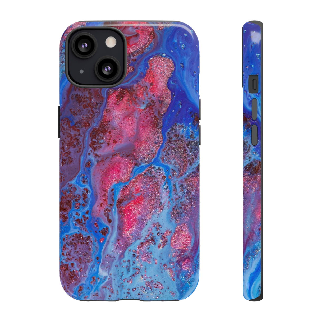 Red Mountain Ink Art iPhone Case (Protective) iPhone 13 Glossy Phone Case