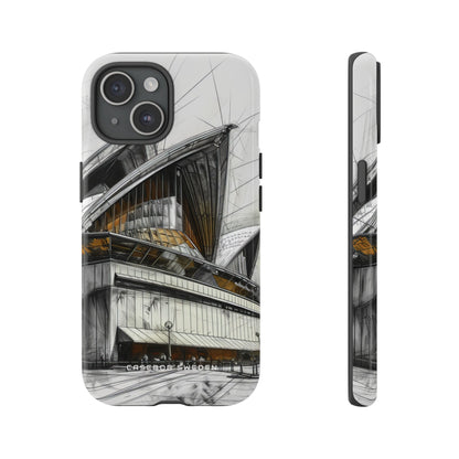 Architectural Curves in Line Formation iPhone 15 - Tough Phone Case