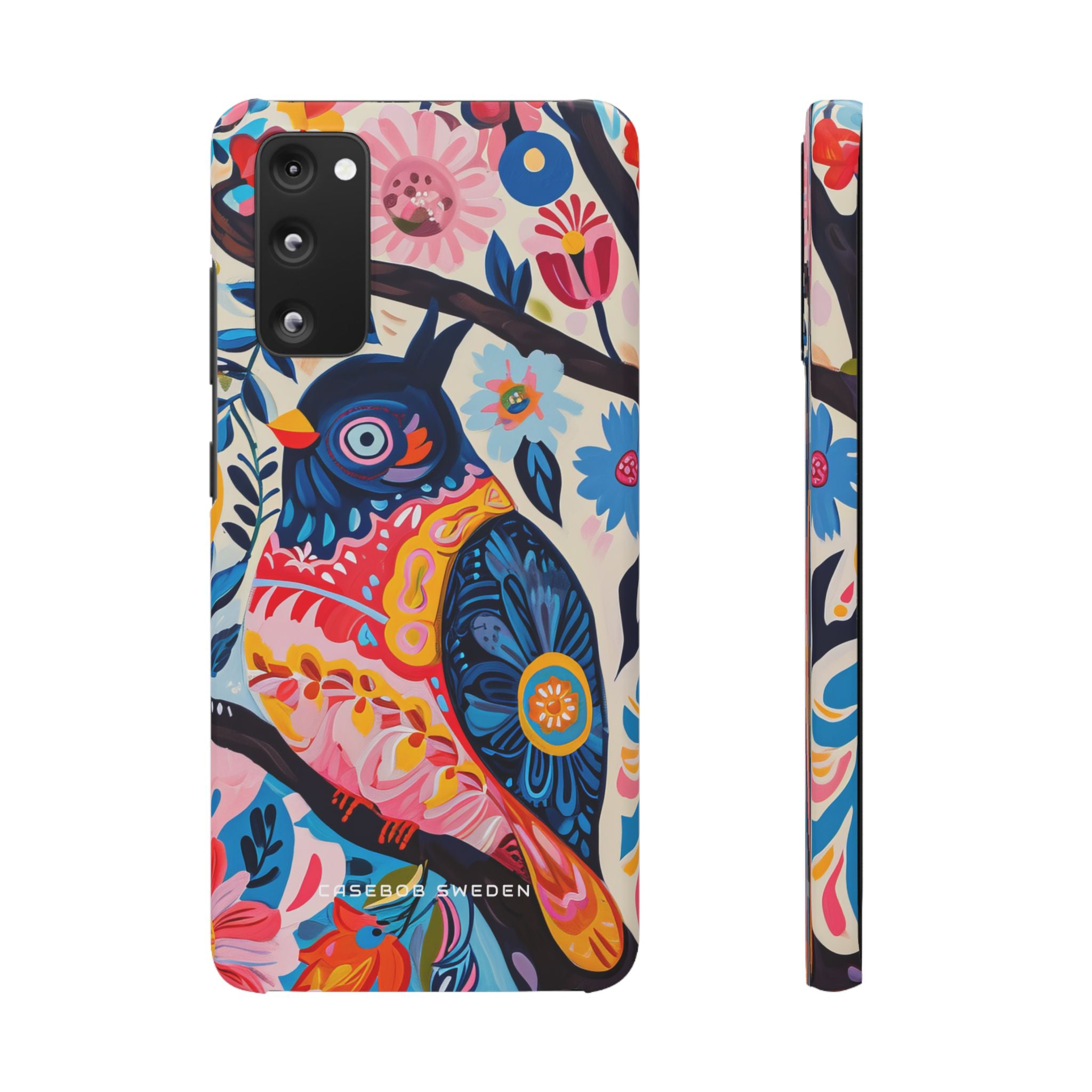 Whimsical Vintage Owl with Floral Charm Samsung S20 - Slim Phone Case