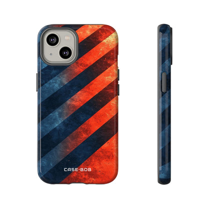 Diagonal Stripes Blaze iPhone 14 Case - Tough