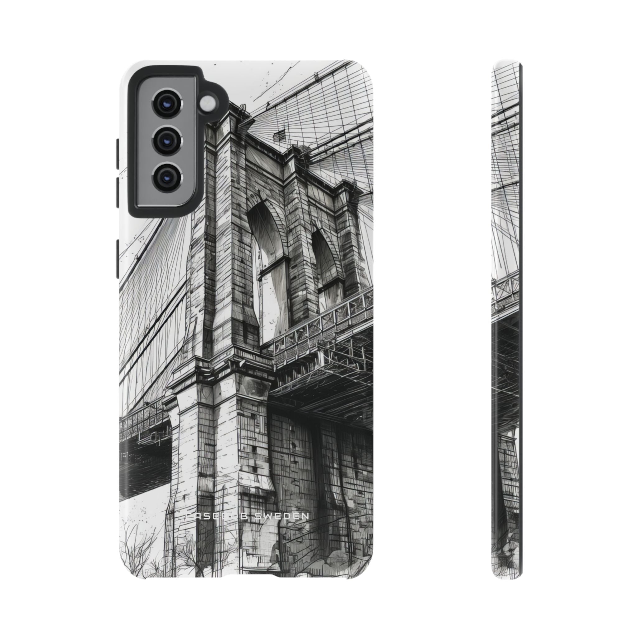 Suspension Bridge Line Art Illustration  Samsung S21 - Tough Phone Case