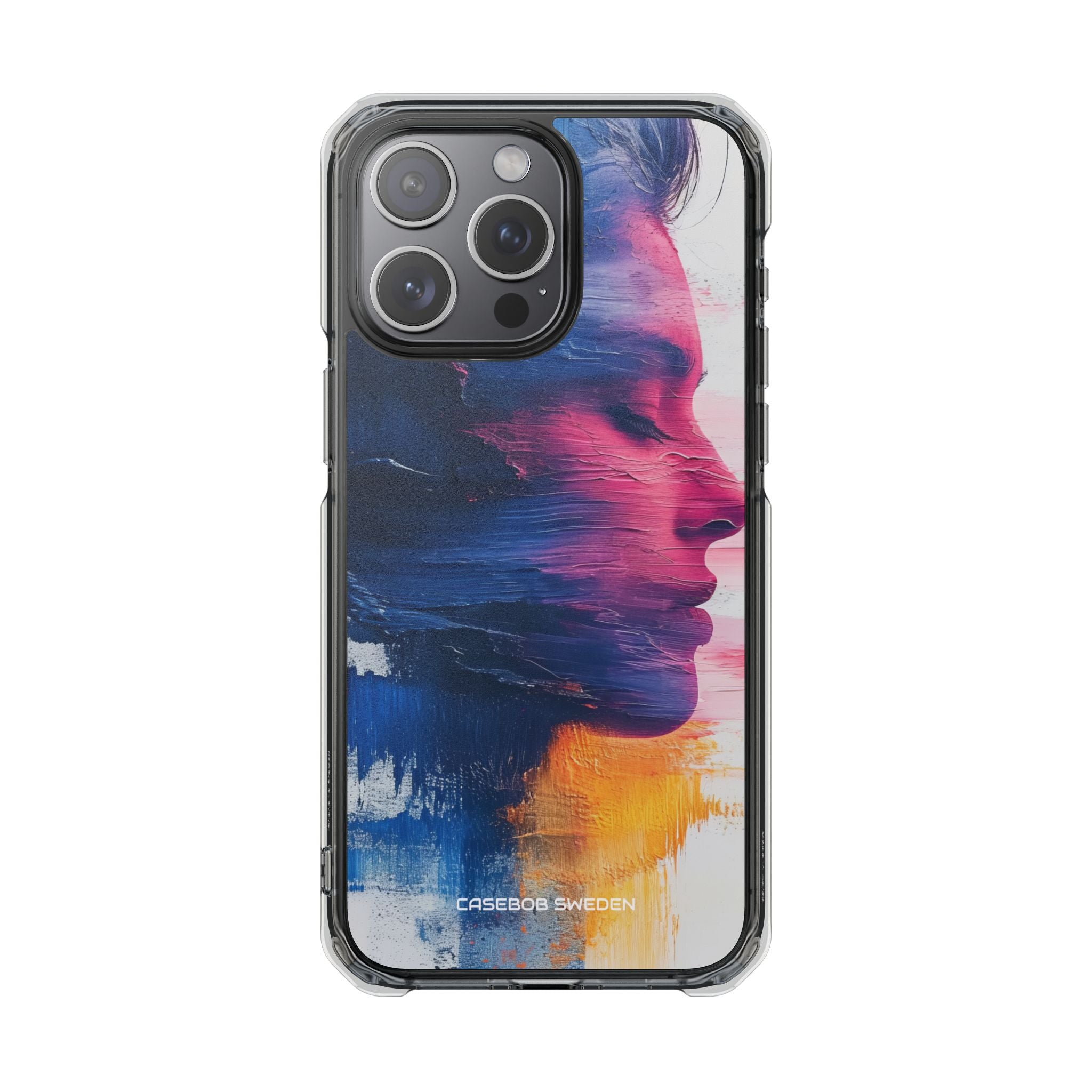 Blue Magenta Portrait - Clear Impact iPhone 15 Phone Case