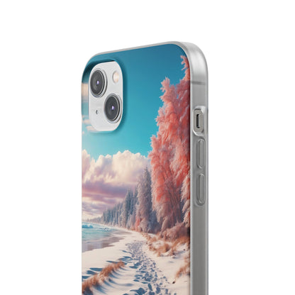 Snowy Footprints iPhone 14 Plus Case - Soft