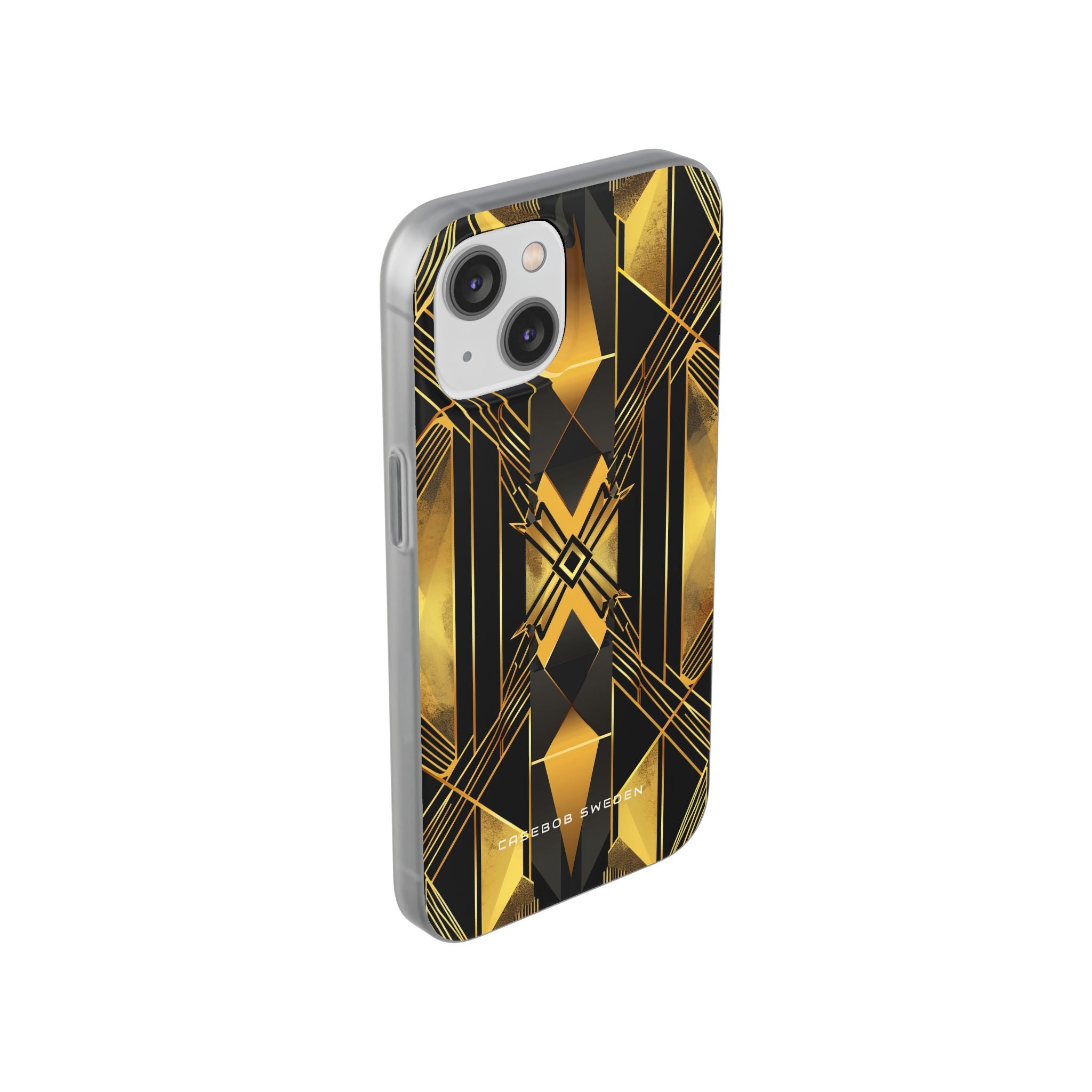 Golden Geometric Elegance iPhone 14 - Flexi Phone Case