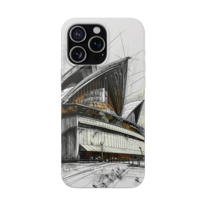 Architectural Curves in Line Formation iPhone 15 - Flexi Phone Case