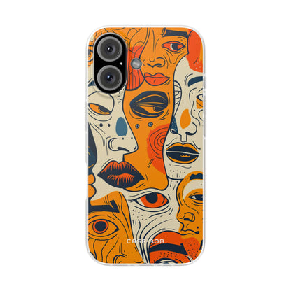 Tangled Faces Sunset iPhone 16 Case - Soft