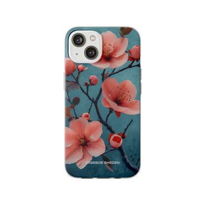 Teal Coral Blossom - Flexi iPhone 14 Phone Case