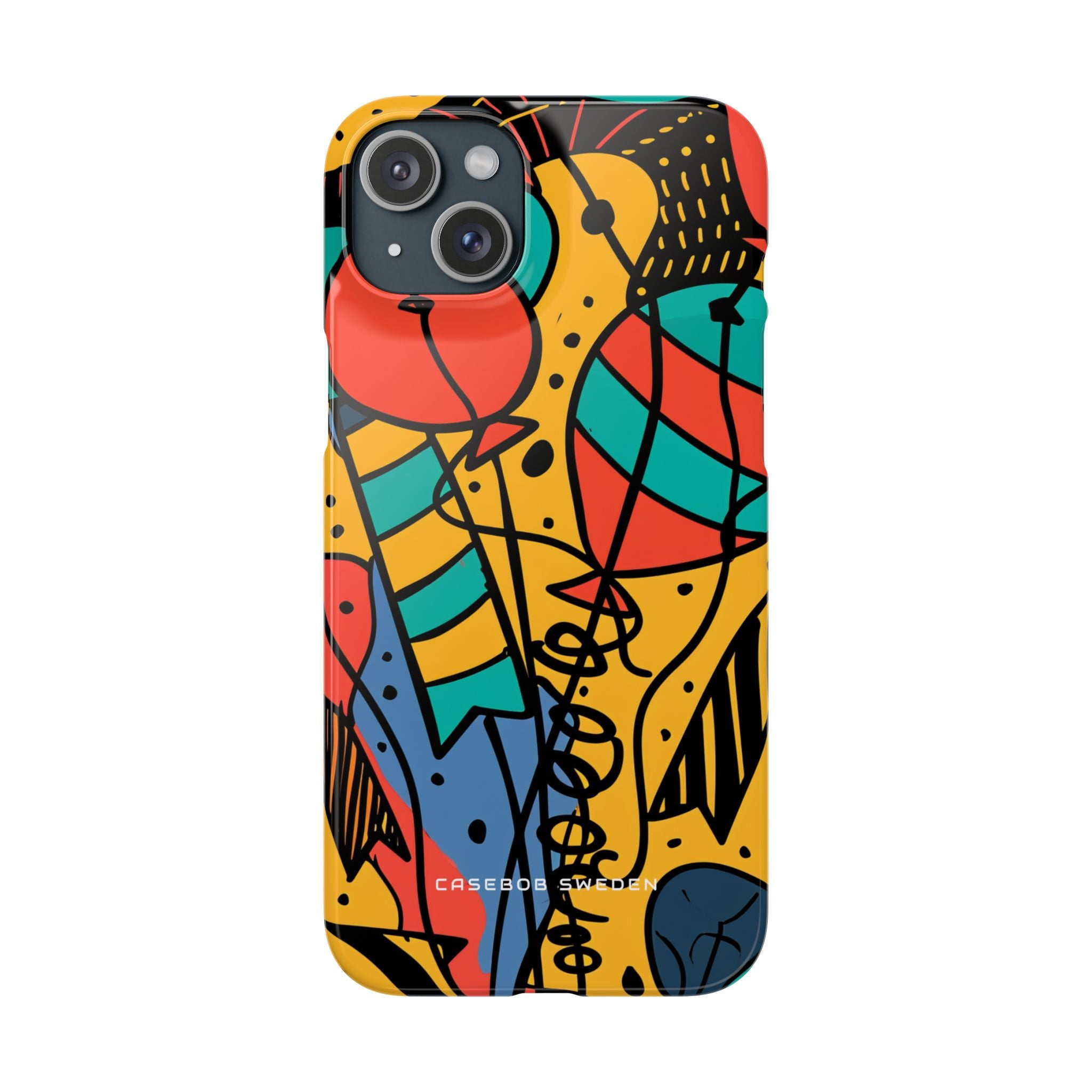 Playful Lines in Motion iPhone 15 - Slim Phone Case