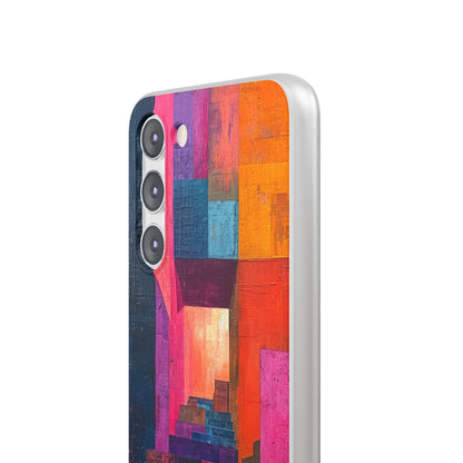 Pink Orange Geometry - Flexi Samsung S23 Phone Case