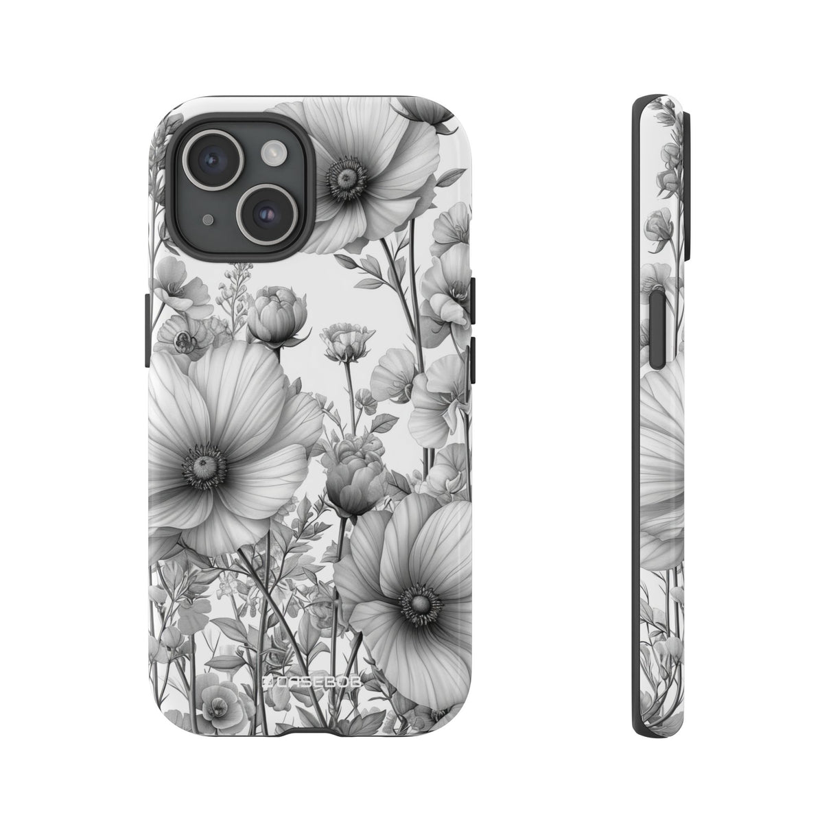 Monochrome Flora | Protective Phone Case for iPhone