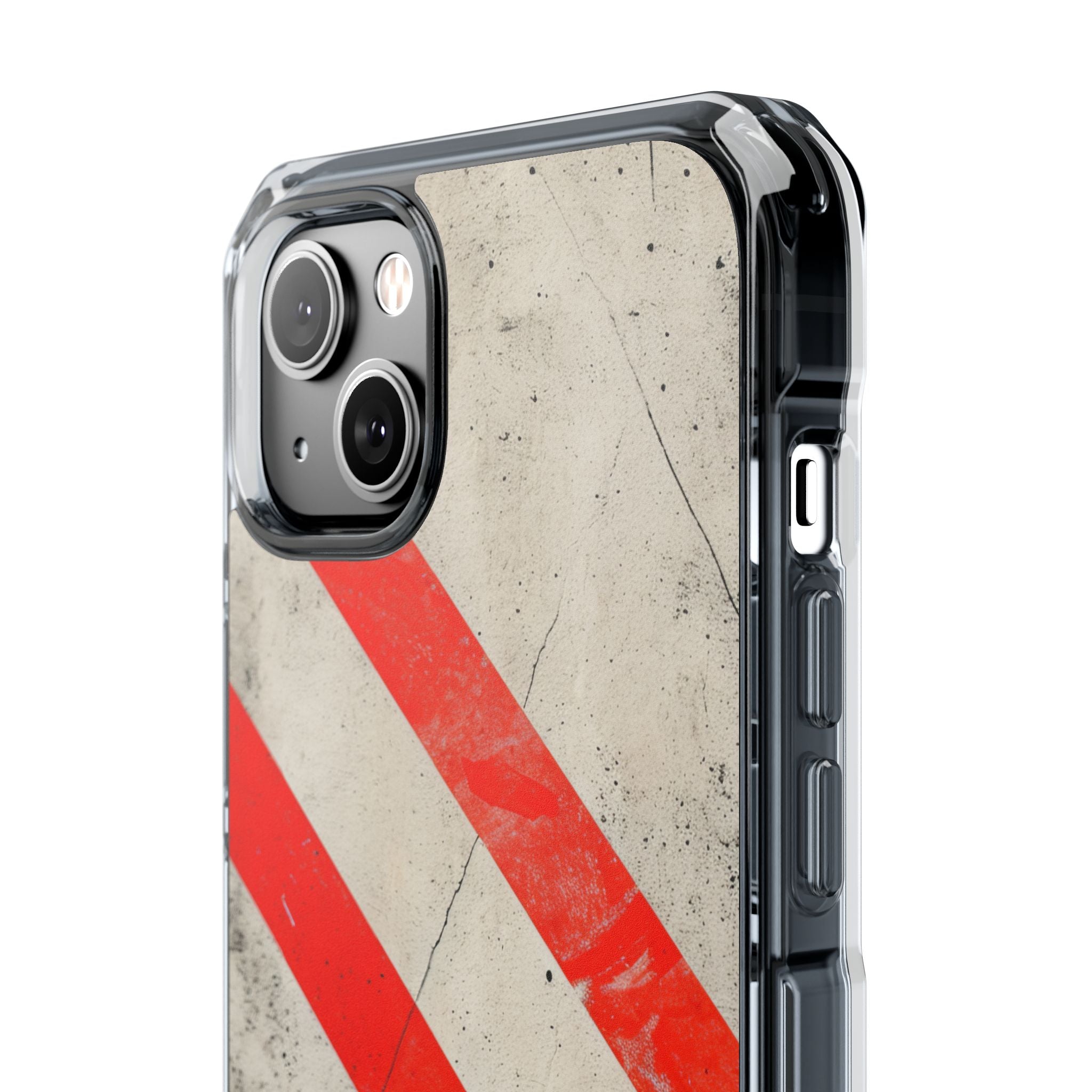 Striker Crimson Stripes iPhone 14 - Clear Impact Phone Case