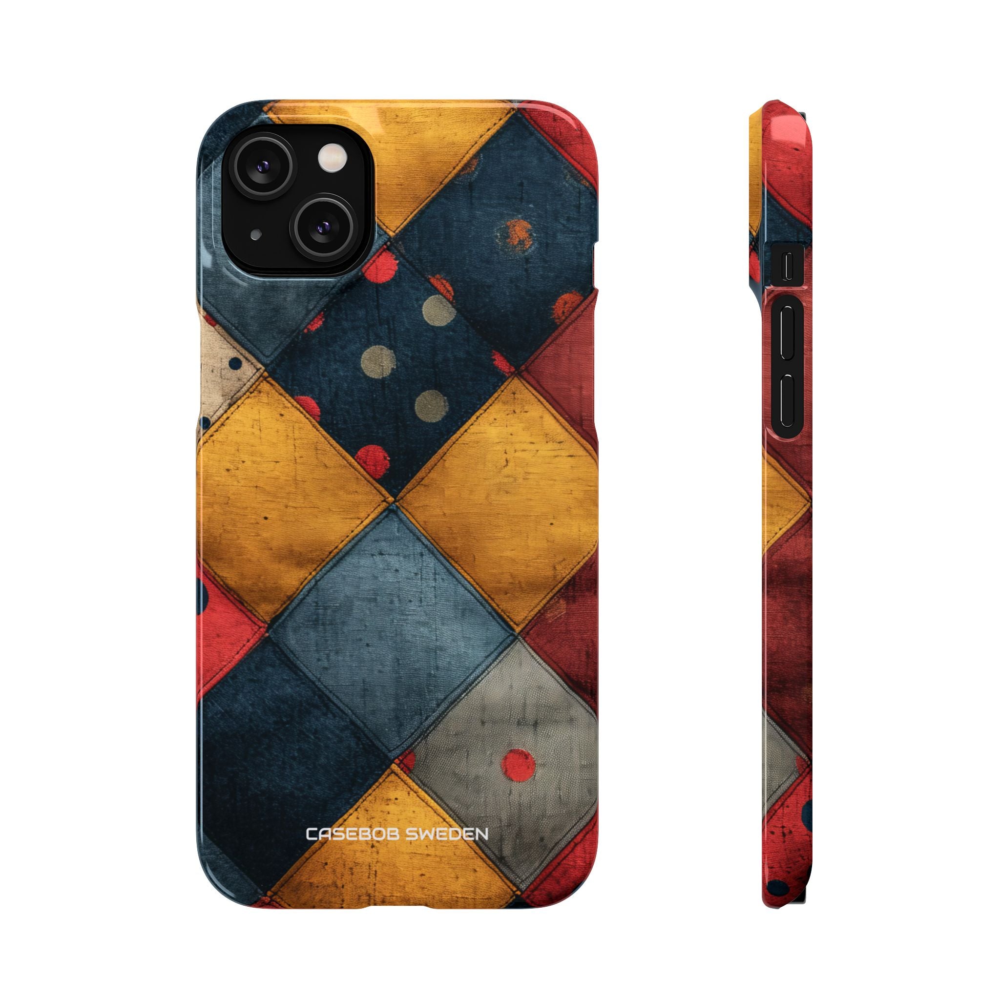 Blue Red Patchwork - Slim iPhone 14 Phone Case