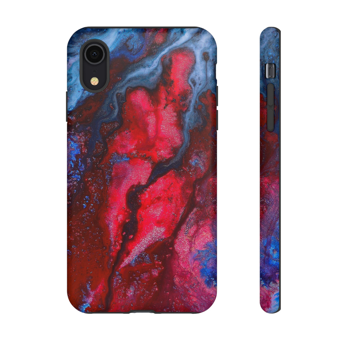 Neon Red Ink Art iPhone Case (Protective) iPhone XR Matte Phone Case