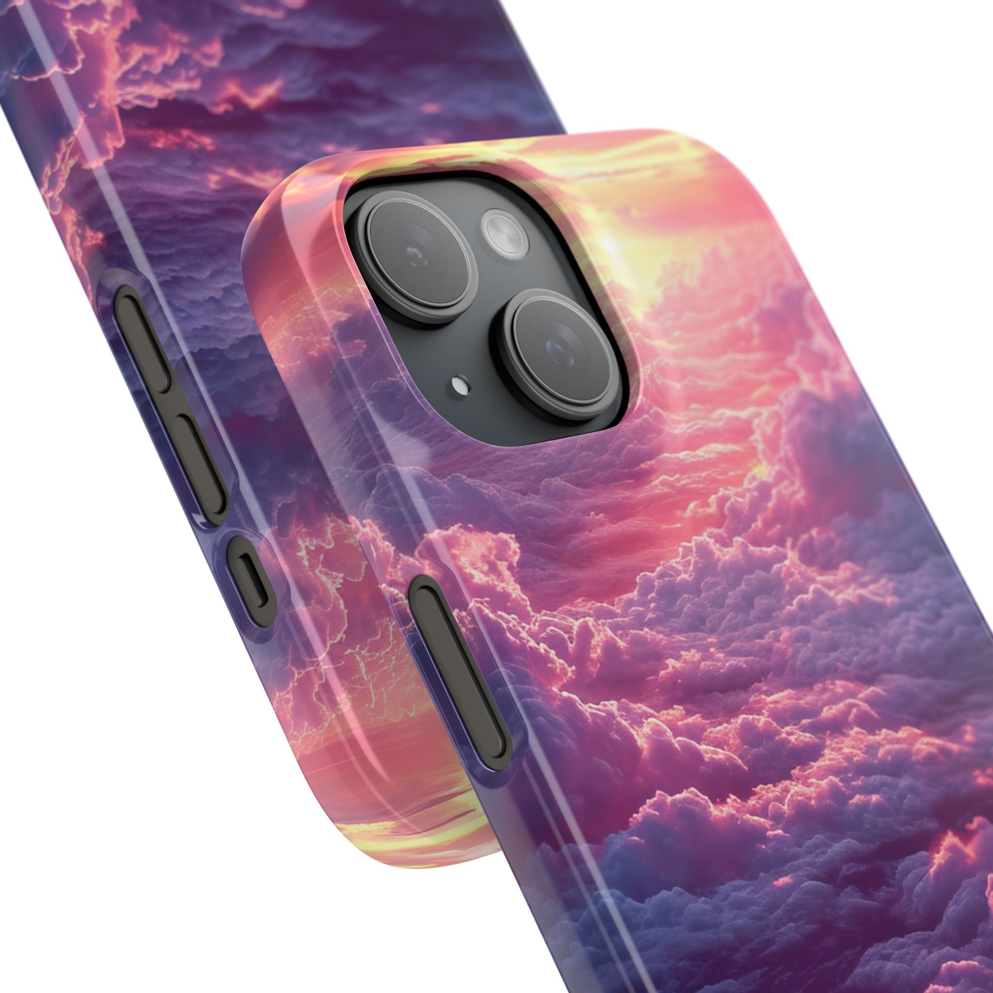 Pink Purple Clouds - Slim iPhone 15 Phone Case