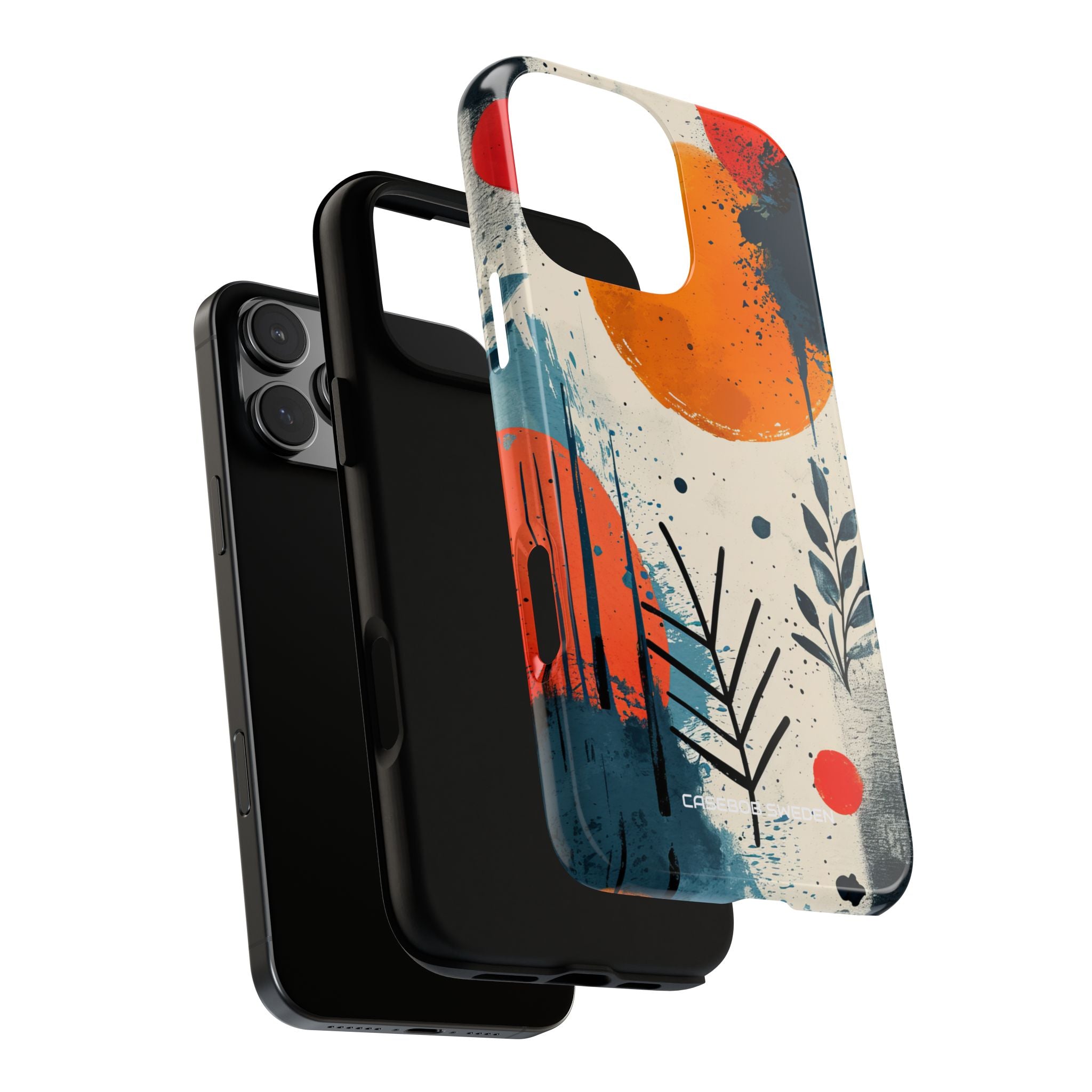 Orange Blue Splash - Tough iPhone 16 Phone Case