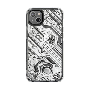 Techno Circuitry - Phone Case for iPhone (Clear Impact - Magnetic)