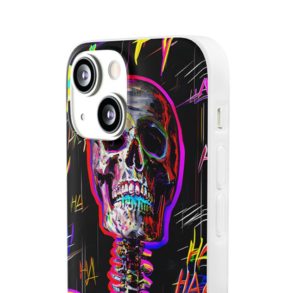 Neon Skeleton Laugh iPhone 13 mini Case - Soft