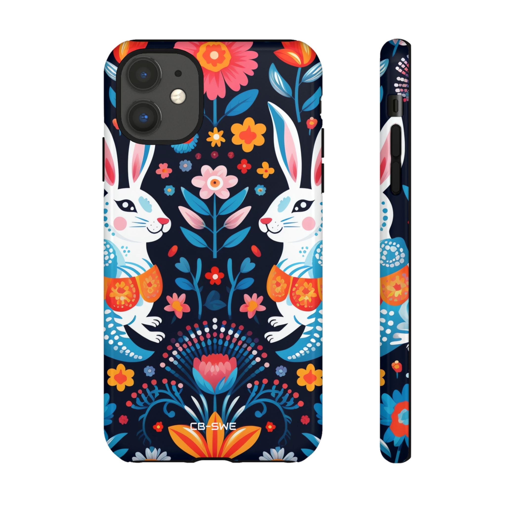 Bunnies Hop Flowers - iPhone Case