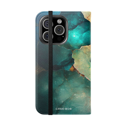 Fractured Gemstone Teal - iPhone 16 Pro Case - Wallet