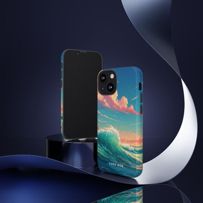 Turquoise Curl iPhone 13 Mini Case - Tough