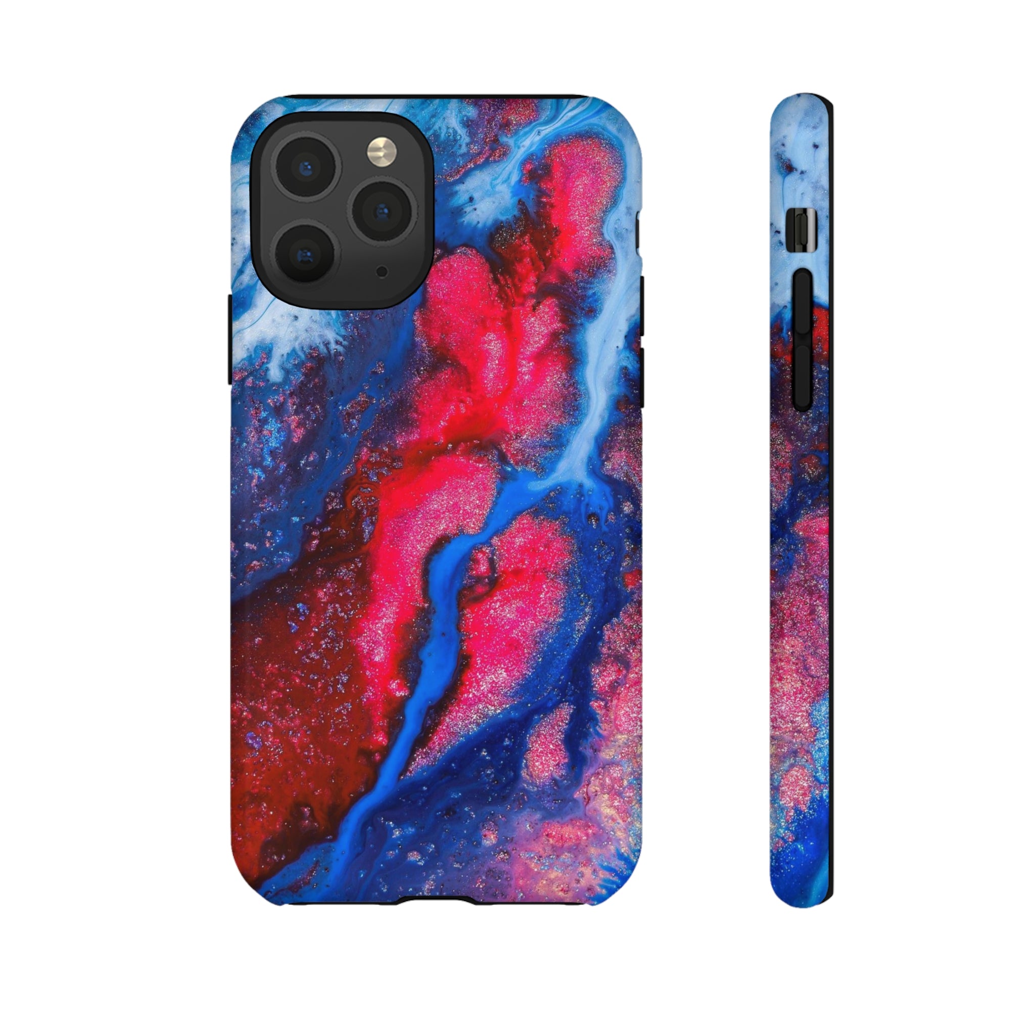 Red n Blue Ink Art iPhone Case (Protective) iPhone 11 Pro Glossy Phone Case