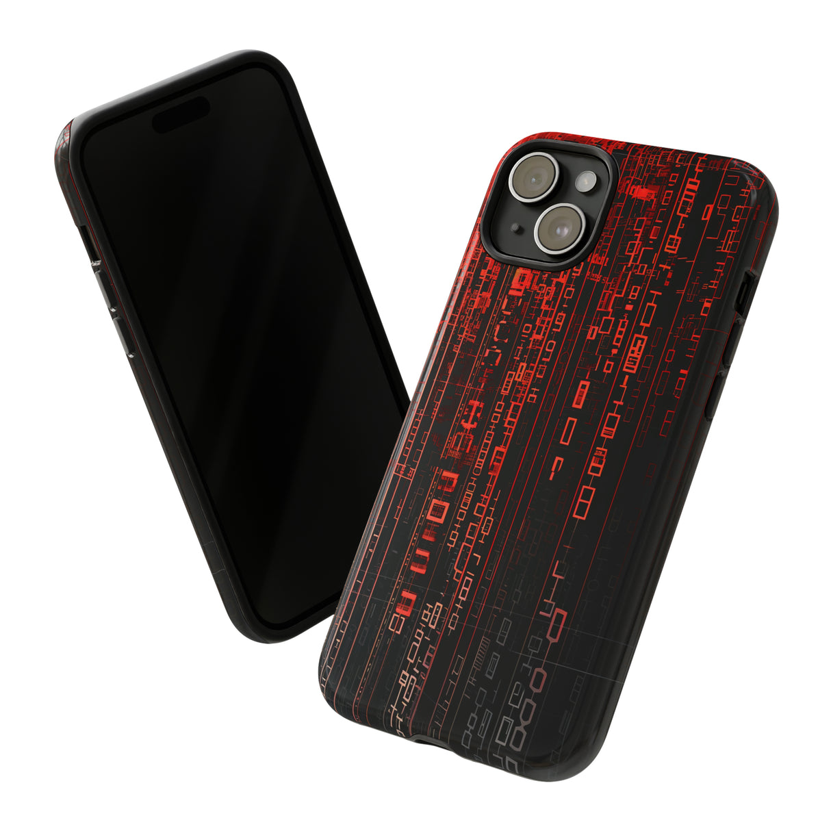 Digital Shield: Red Gradient - Protective Phone Case