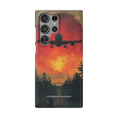 Vintage Sunset Airplane Silhouette Samsung S23 - Slim Phone Case