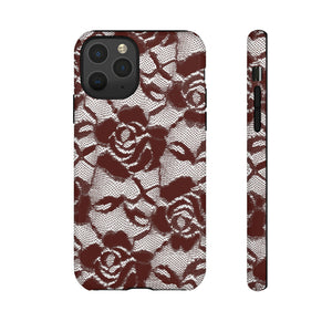 Rote Spitze Gothic Blume - Schutzhülle für Handy