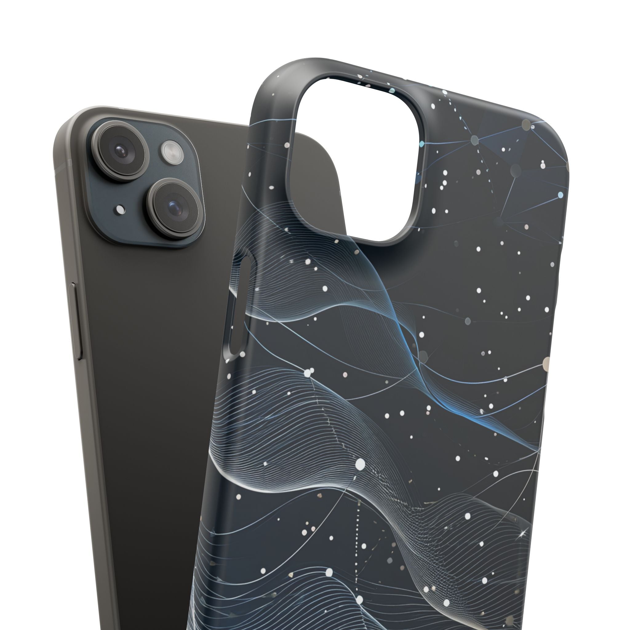 Gradient Neural Waves iPhone 15 - Slim Phone Case