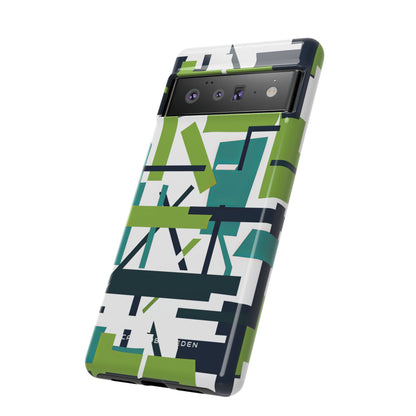 Green Geometry Glide Google Pixel 6 - Tough Phone Case