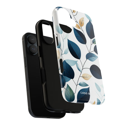 Navy Leaf Veins iPhone 16 Plus Case - Tough