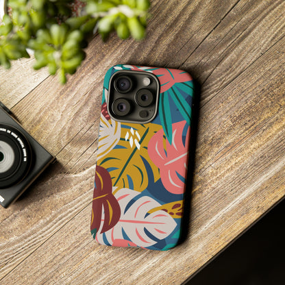 Tropical Leaf Mono - Protective Phone Case