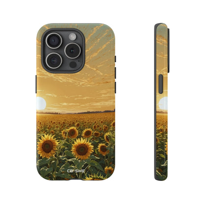 Sunflowers Embrace Sunset - iPhone Case
