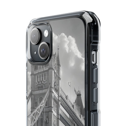 Tower Bridge Monochrome Architecture Study iPhone 15 - Clear Impact Phone Case