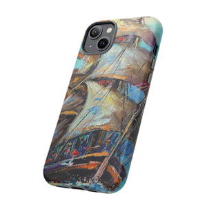 Oil painting - Sailboat - Protective Phone Case