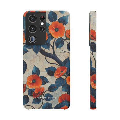 Orange Blossoms Mosaic Harmony Samsung S21 - Slim Phone Case