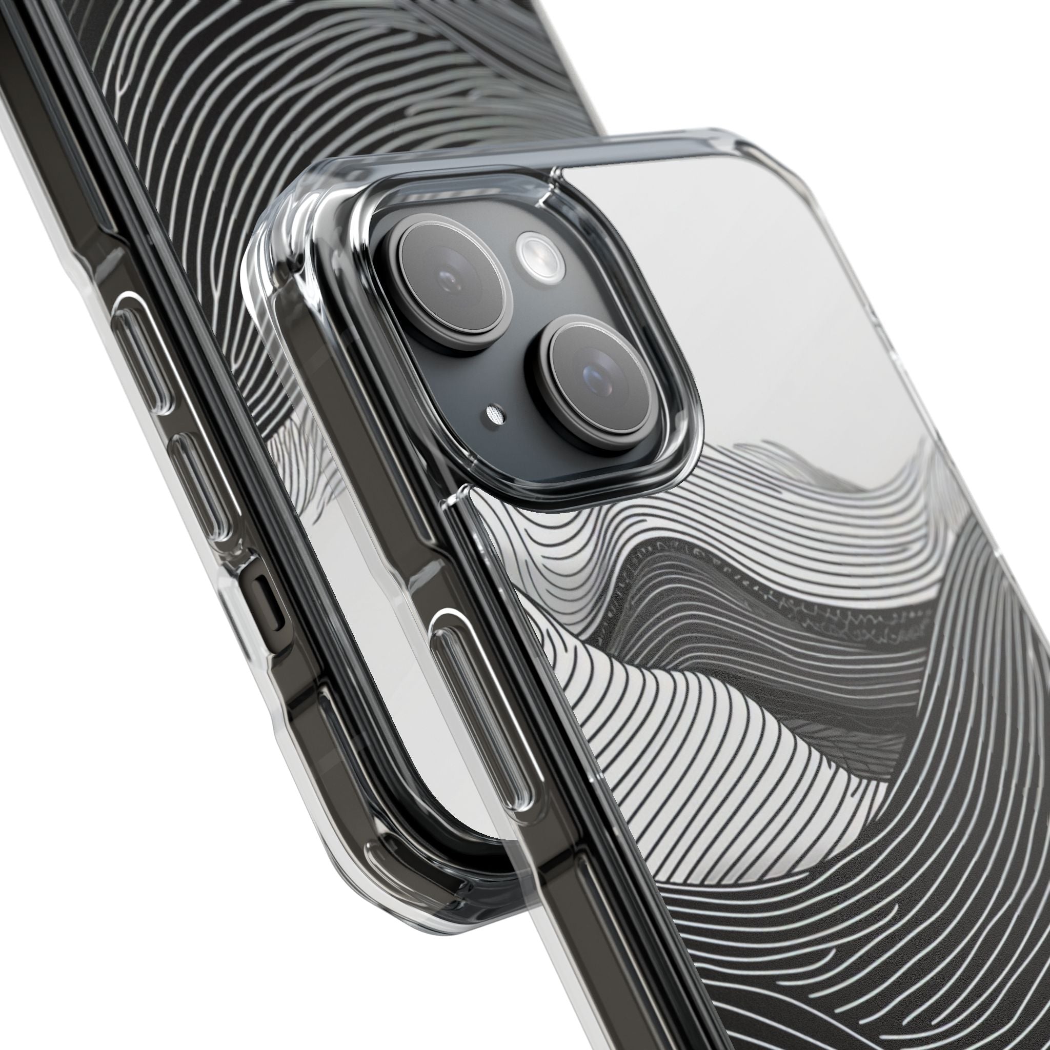 Undulating Horizon Waves iPhone 15 - Clear Impact Phone Case