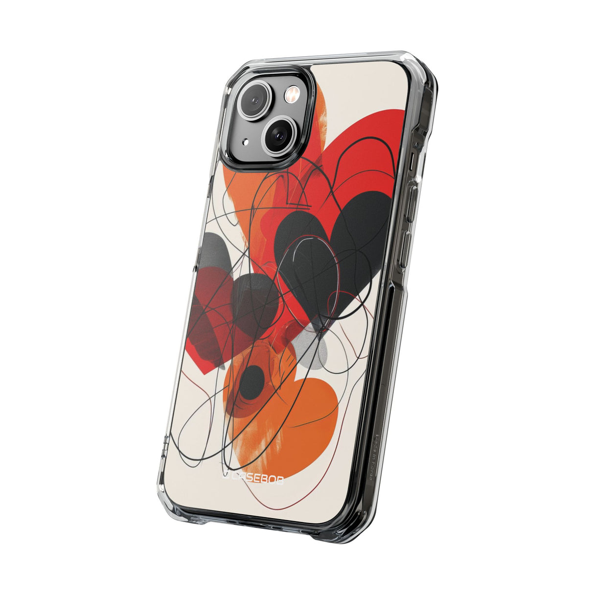 Fiery Hearts - Phone Case for iPhone (Clear Impact - Magnetic)