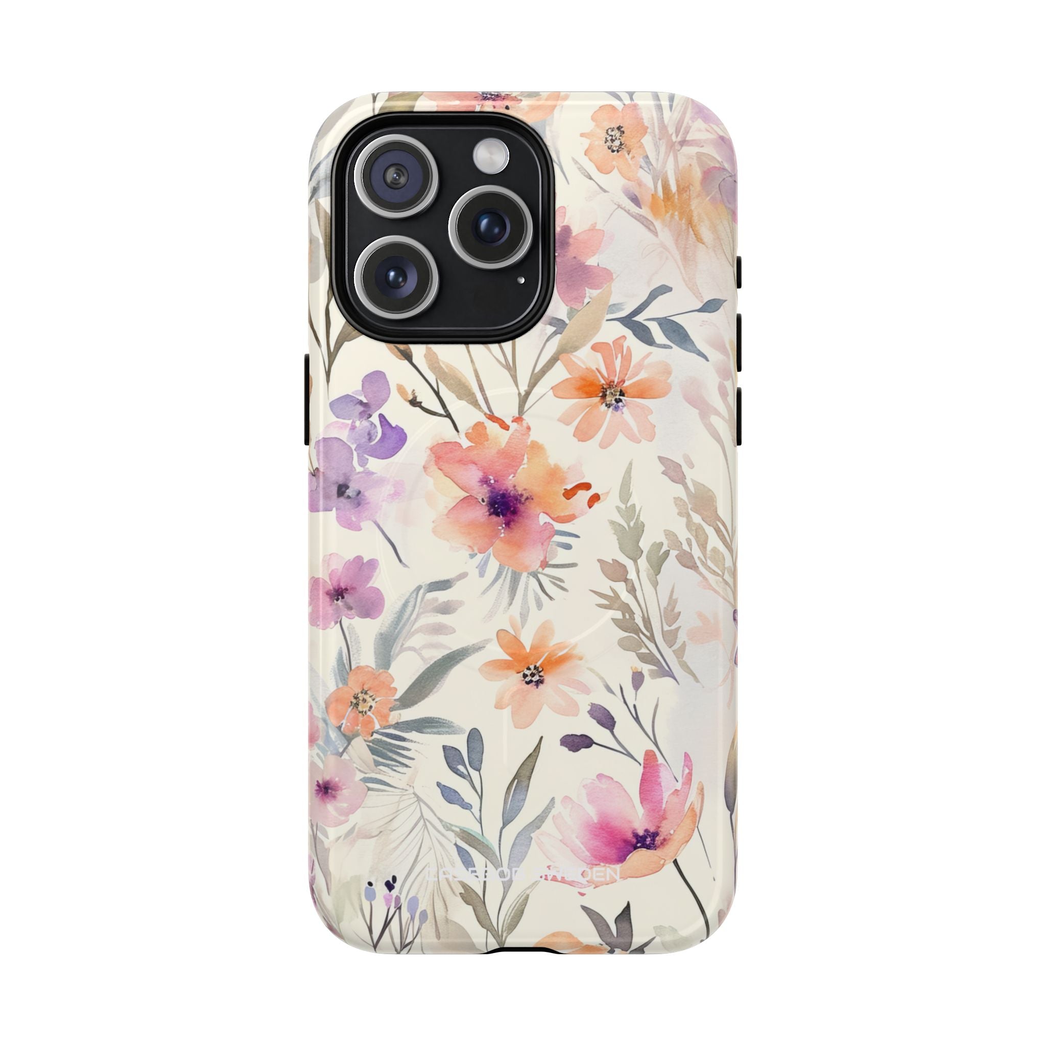 Soft Pink Floral Watercolor Design - Tough + MagSafe® iPhone 15 Phone Case