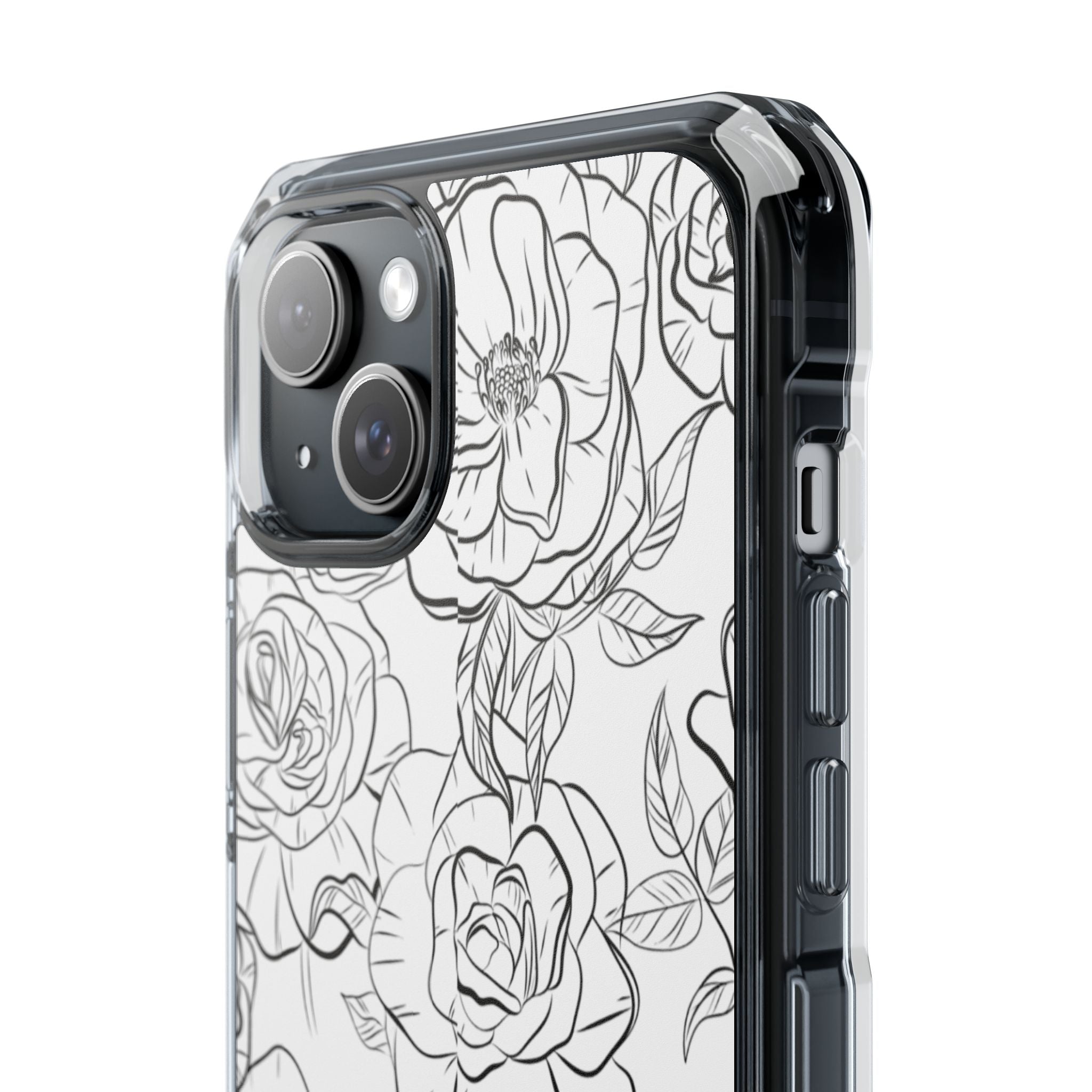 Intricate Rose Sketches iPhone Case - Impact