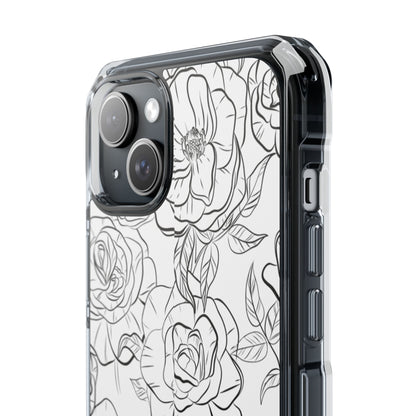 Intricate Rose Sketches iPhone Case - Impact