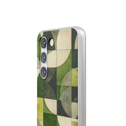 Green Geometric Harmony - Flexi Samsung S23 Phone Case